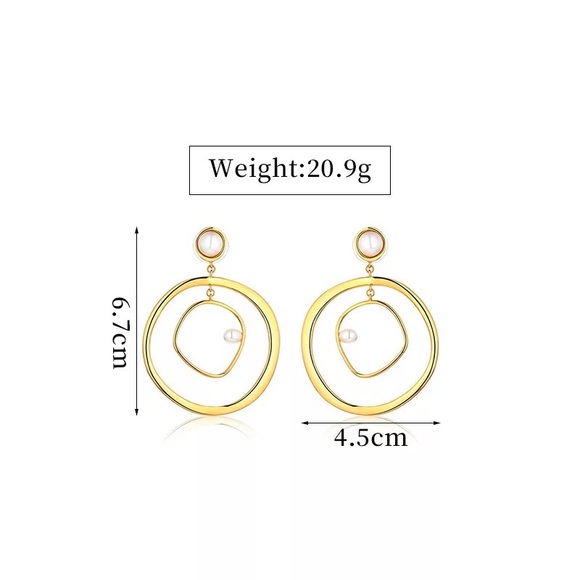 3/$30 💛 Faux Pearl Geometric Earrings - Picture 4 of 4